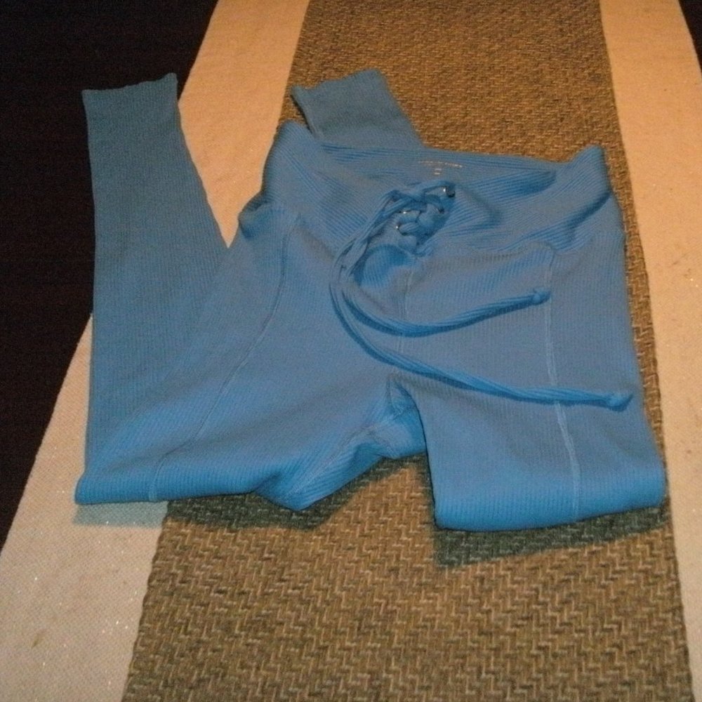 Year of Ours Ribbed Football Leggings Bright Blue 85% Nylon 15% Spandex size M